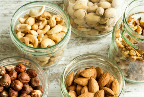 Selection of dried fruits in jars